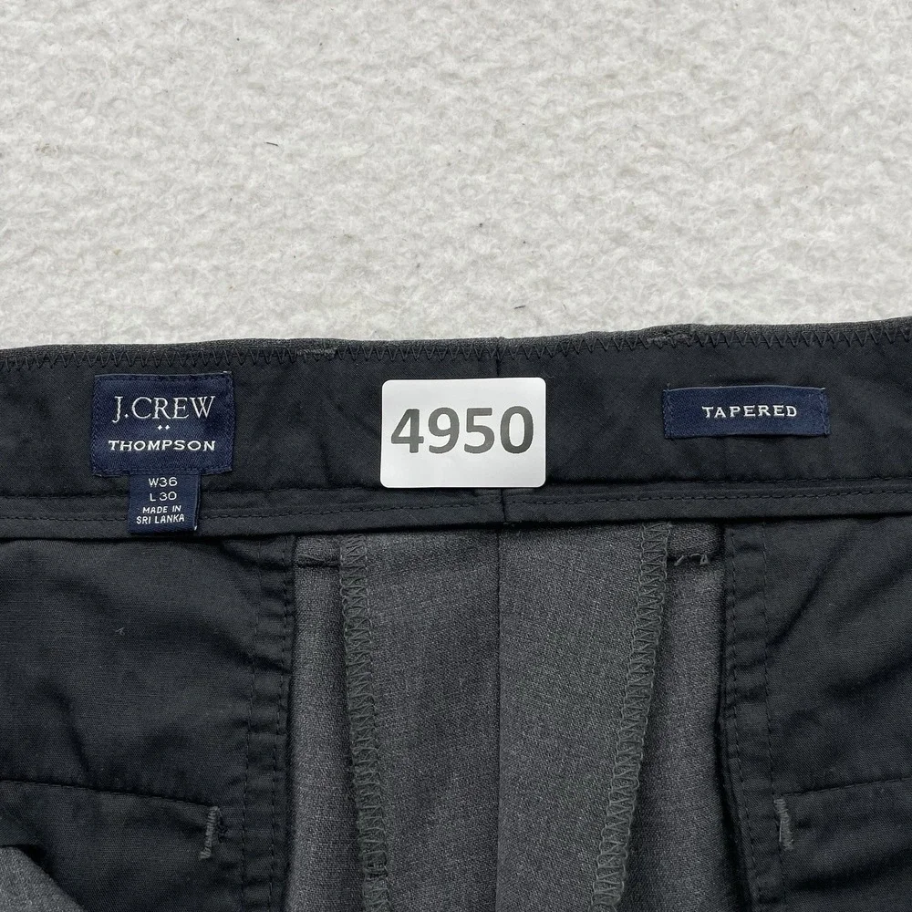 J. Crew Thompson Dress Pants Mens 38x30 (Tag 36) Wool Blend Gray Tapered Stretch